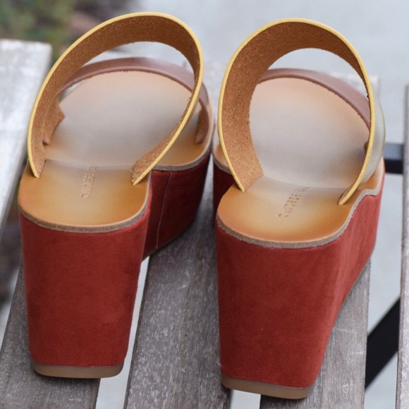 Distressed Colorblock Two Strap Platform Wedge - Picture 4 of 5